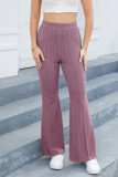 Casual Simplicity Solid Patchwork Regular High Waist Speaker Solid Color Bottoms