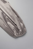 Elegant Solid Fold Square Collar One Step Skirt Dresses
