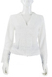 Elegant Simplicity Solid Lace Tassel V Neck Tops