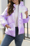 Casual Gradual Change Pocket Contrast Mandarin Collar Outerwear