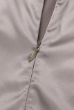 Elegant Solid Fold Square Collar One Step Skirt Dresses