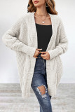 Casual Simplicity Solid Patchwork Cardigan Collar Outerwear