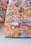 Street British Style Floral Patchwork Mandarin Collar Outerwear