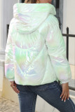 Casual Gradual Change Pocket Contrast Mandarin Collar Outerwear