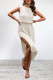 Street Simplicity Solid Frenulum Slit O Neck Sleeveless Dress Dresses