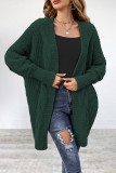 Casual Simplicity Solid Patchwork Cardigan Collar Outerwear