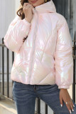 Casual Gradual Change Pocket Contrast Mandarin Collar Outerwear