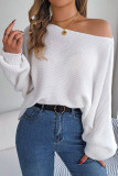 Sexy Simplicity Solid Oblique Collar Tops