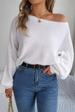 Sexy Simplicity Solid Oblique Collar Tops