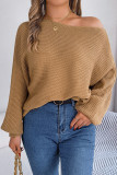 Sexy Simplicity Solid Oblique Collar Tops