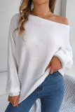 Sexy Simplicity Solid Oblique Collar Tops