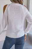 Casual Street Solid Hollowed Out Turtleneck Tops