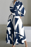 Casual Print Pocket POLO collar Printed Dress Dresses