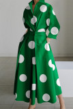 Casual Print Pocket POLO collar Printed Dress Dresses
