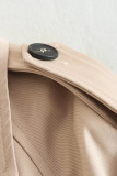 Street British Style Solid Buttons Turndown Collar Outerwear
