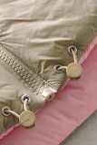 Casual Simplicity Solid Zipper Mandarin Collar Tops
