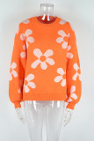 Casual Geometric Patchwork O Neck Tops