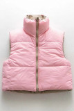 Casual Simplicity Solid Zipper Mandarin Collar Tops