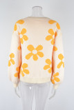 Casual Geometric Patchwork O Neck Tops