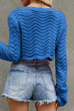 Sexy Solid Hollowed Out O Neck Tops