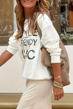 Casual Letter Printing O Neck Tops