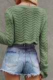 Sexy Solid Hollowed Out O Neck Tops