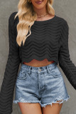 Sexy Solid Hollowed Out O Neck Tops