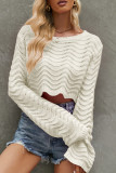 Sexy Solid Hollowed Out O Neck Tops