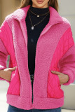 Casual Solid Patchwork Pocket Turndown Collar Outerwear