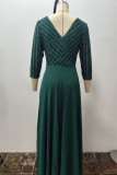 Elegant Formal Solid Sequins V Neck Evening Dress Dresses