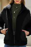 Casual Solid Patchwork Pocket Turndown Collar Outerwear