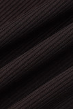 Elegant Solid Frenulum U Neck One Step Skirt Dresses