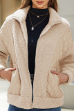 Casual Solid Patchwork Pocket Turndown Collar Outerwear