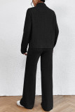 Casual Simplicity Solid Turtleneck Long Sleeve Two Pieces