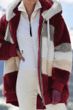 Casual Color Block Contrast Hooded Collar Outerwear