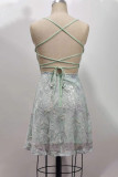 Sexy Party Solid Sequins Backless Halter Sling Dress Dresses