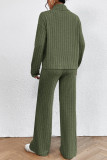 Casual Simplicity Solid Turtleneck Long Sleeve Two Pieces