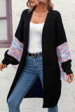 Sweet Elegant Color Block Tassel Weave V Neck Outerwear