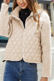 Casual Solid Patchwork Mandarin Collar Outerwear