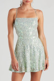 Sexy Party Solid Sequins Backless Halter Sling Dress Dresses