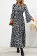 Elegant College Leopard Flounce Printing O Neck Printed Dress Dresses