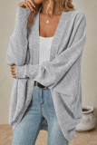Casual Solid Fold Cardigan Collar Outerwear