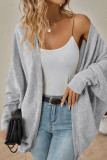 Casual Solid Fold Cardigan Collar Outerwear
