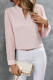 Elegant Solid Buttons V Neck Tops