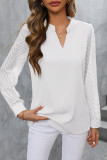 Elegant Solid Buttons V Neck Tops