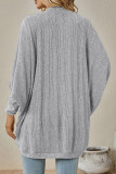Casual Solid Fold Cardigan Collar Outerwear