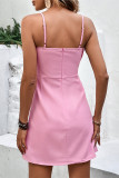 Sweet Elegant Solid With Bow Sling Dress Dresses