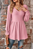 Sweet Simplicity Solid V Neck Tops