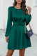 Sweet Elegant Solid Fold O Neck Pencil Skirt Dresses