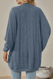 Casual Solid Fold Cardigan Collar Outerwear